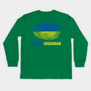 Ukraine Flag Proud Ukrainian Kids Long Sleeve T-Shirt